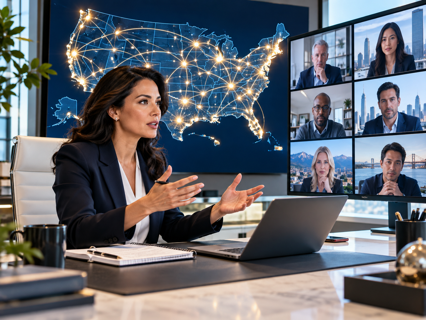 An expert working with people across different locations
